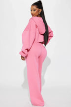 On The Go Fleece Pant Set - Pink