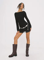 Lukea Long Sleeve Mini Dress Black