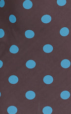 Krishna Maxi Dress - Strappy Scoop Neck Floral Placement Print Georgette Dress in Polka Dot Print