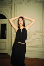 Draped Halter Top | Black