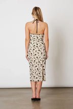 Flocked Velvet Mesh Midi Skirt