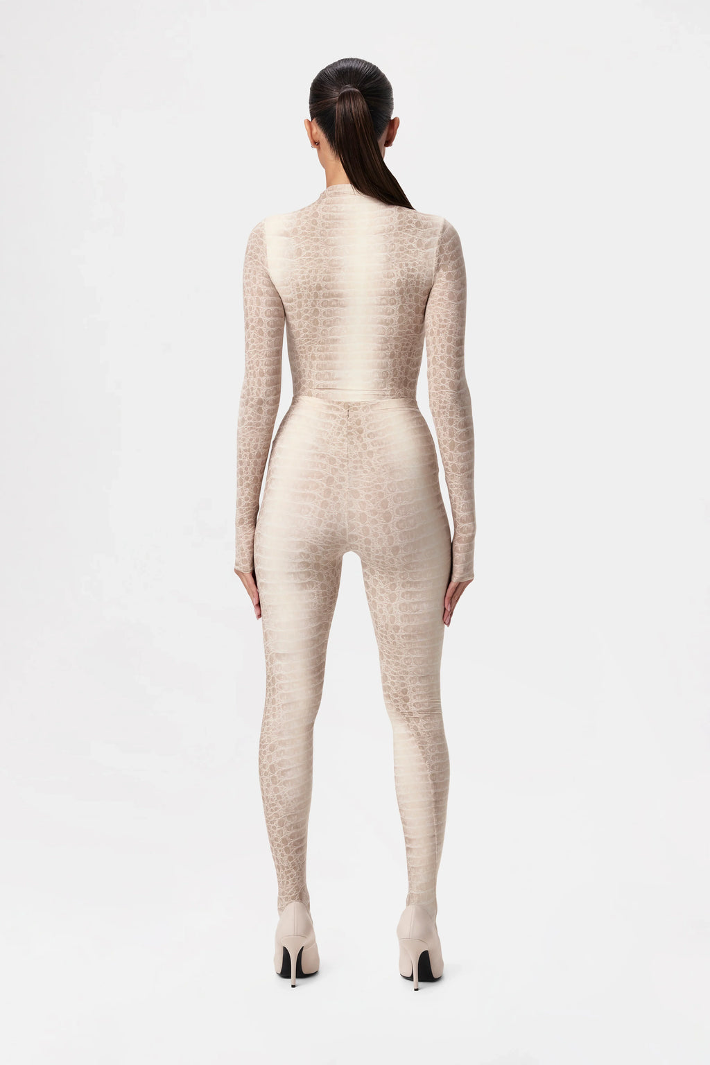 Naked Print Mock Neck Top