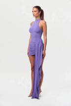 Naked Ruched Drape Mini Skirt