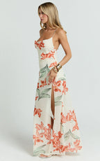 Talia Maxi Dress - Cowl Neck Low Back Dress in Vintage Orchid