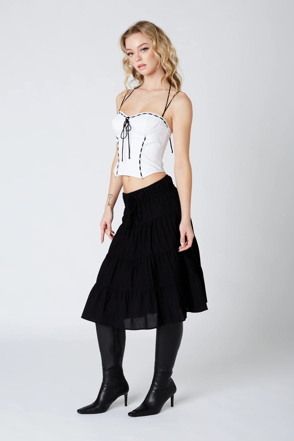 Tiered Midi Skirt