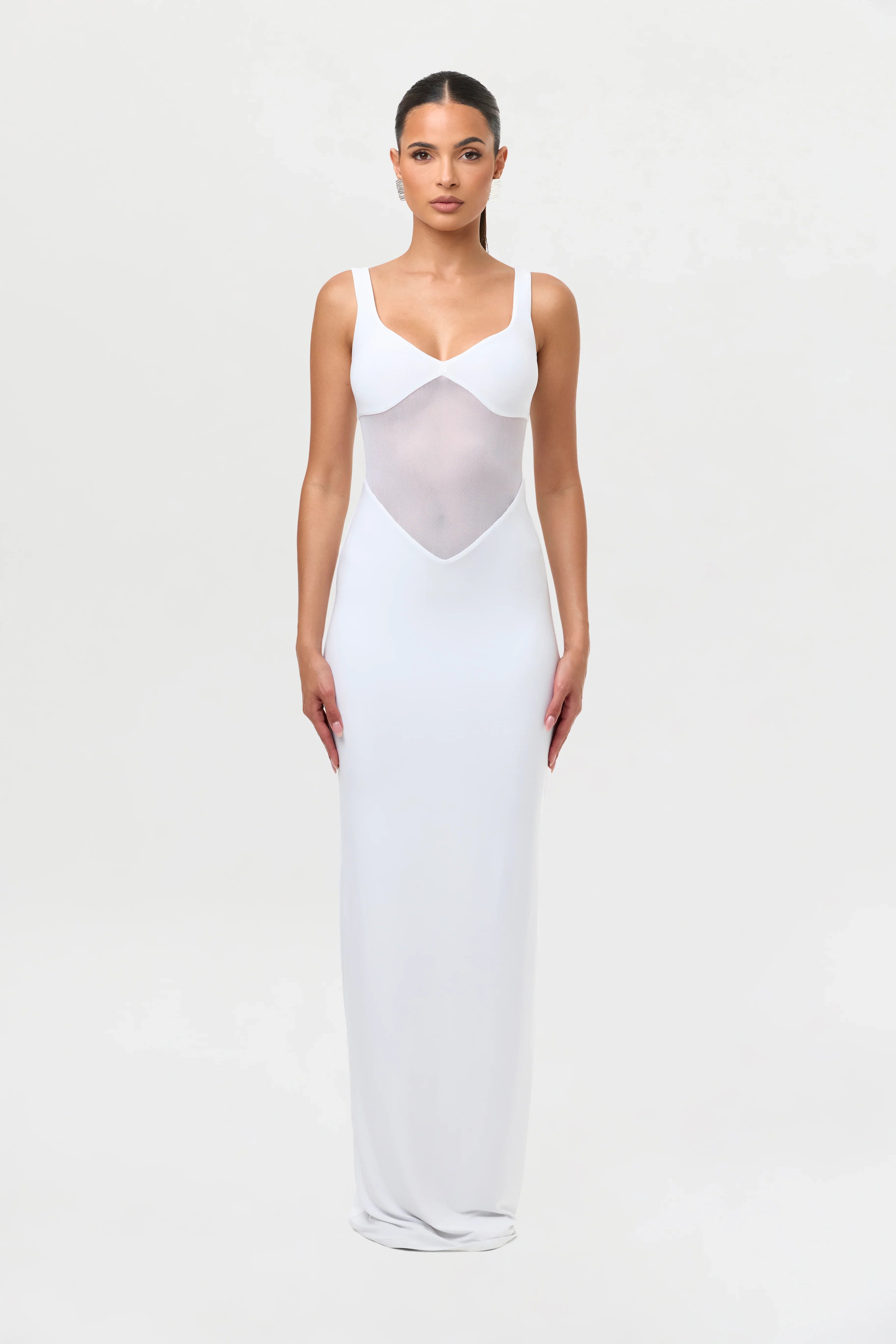 Hourglass Mesh Contrast Dress