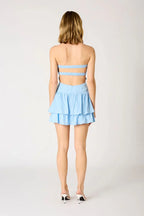 Knotted Double Flounce Mini Romper