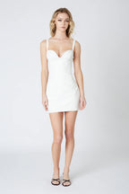 Sweetheart Leather Mini Dress