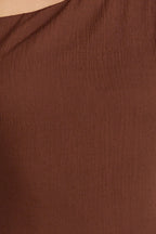Aurelie Maxi Dress - Off Shoulder Column Dress in Chocolate