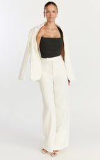 Seraphina Top - Square Neck Gathered Waist Top in Black