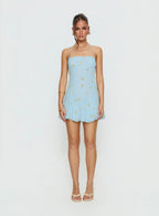 Delamere Mini Dress Pastel Blue Floral