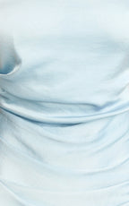 Rumi Maxi Dress - Ruched Bodice Satin Dress in Pale Blue