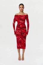Bare Body Off-Shoulder Midi Dress