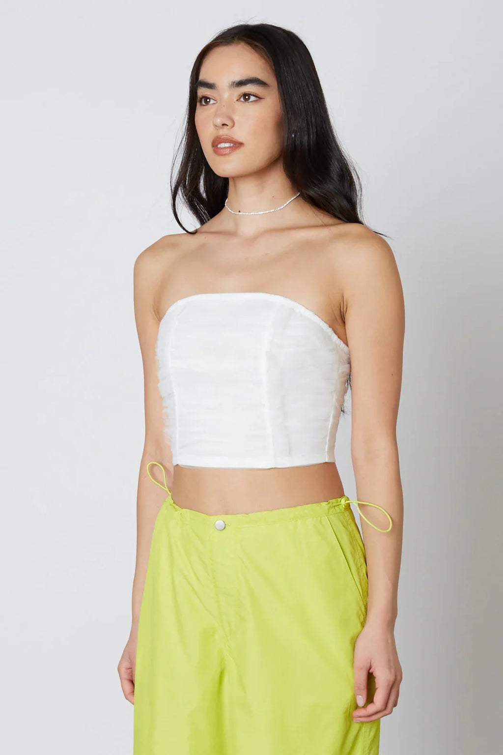 Tulle Strapless Top