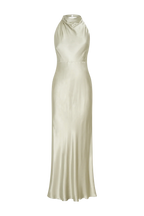 Esther Iridescent Satin Cowl Maxi Dress - Sage