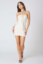 Lace Strapless Mini Dress