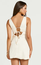 Amalie The Label - Rainey Bustier Bias Cutout Mini Dress - In Ivory