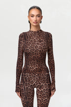 Naked Print Mock Neck Top