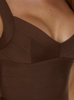 Justina Bandage Mini Dress Brown