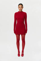 Naked Mock Neck Mini Dress