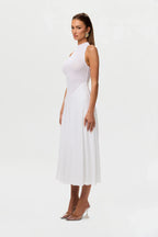 Hourglass Mesh Sleeveless Midi Dress