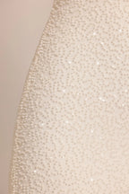 Embellished Square Neck Mini Dress in White