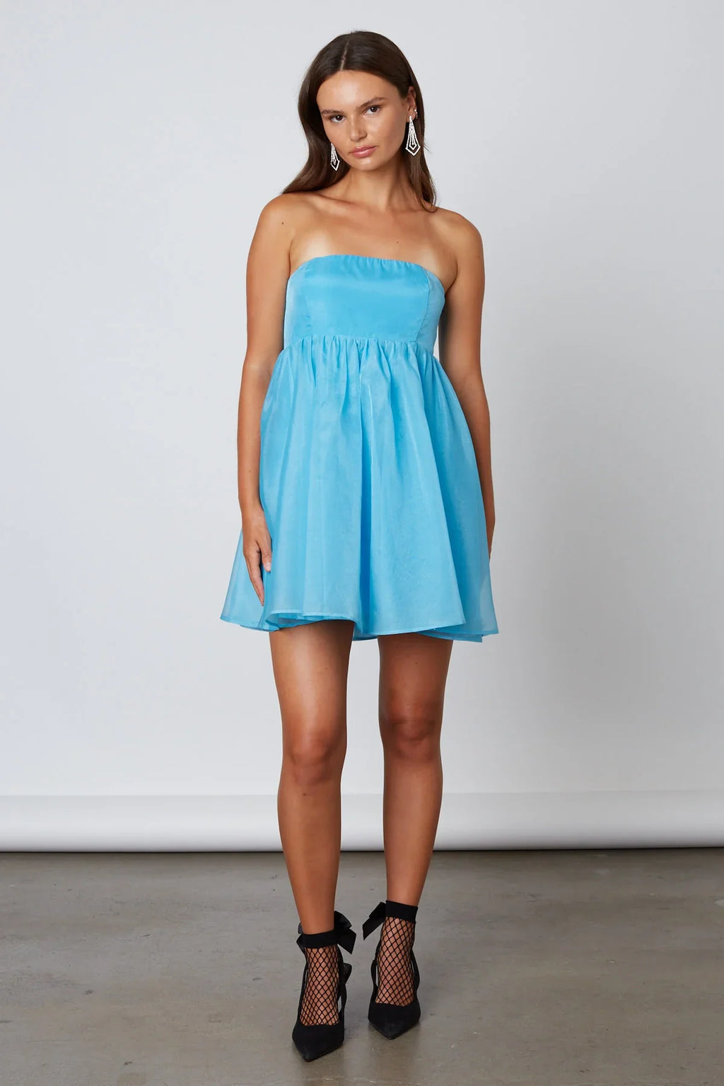 Strapless Organza Babydoll Dress