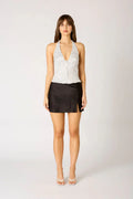 Satin A-line Mini Skirt