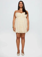 Sparks Fly Mini Dress Cream Curve