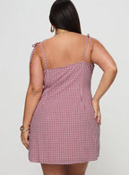 Burkes Mini Dress Red Check Curve