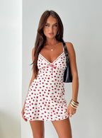 Karena Mini Dress White / Red Floral