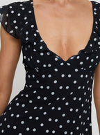 I Guess So Mini Dress Black Polka Dot Tall