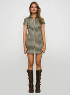 Motley Mini Dress Brown Check