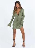 Malop Long Sleeve Mini Dress Sage