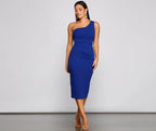 Alessandra Formal One-Shoulder Midi Dress