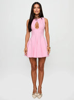 Precedence Keyhole Mini Dress Pink
