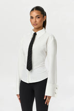 Shirting Contour Button Up Top