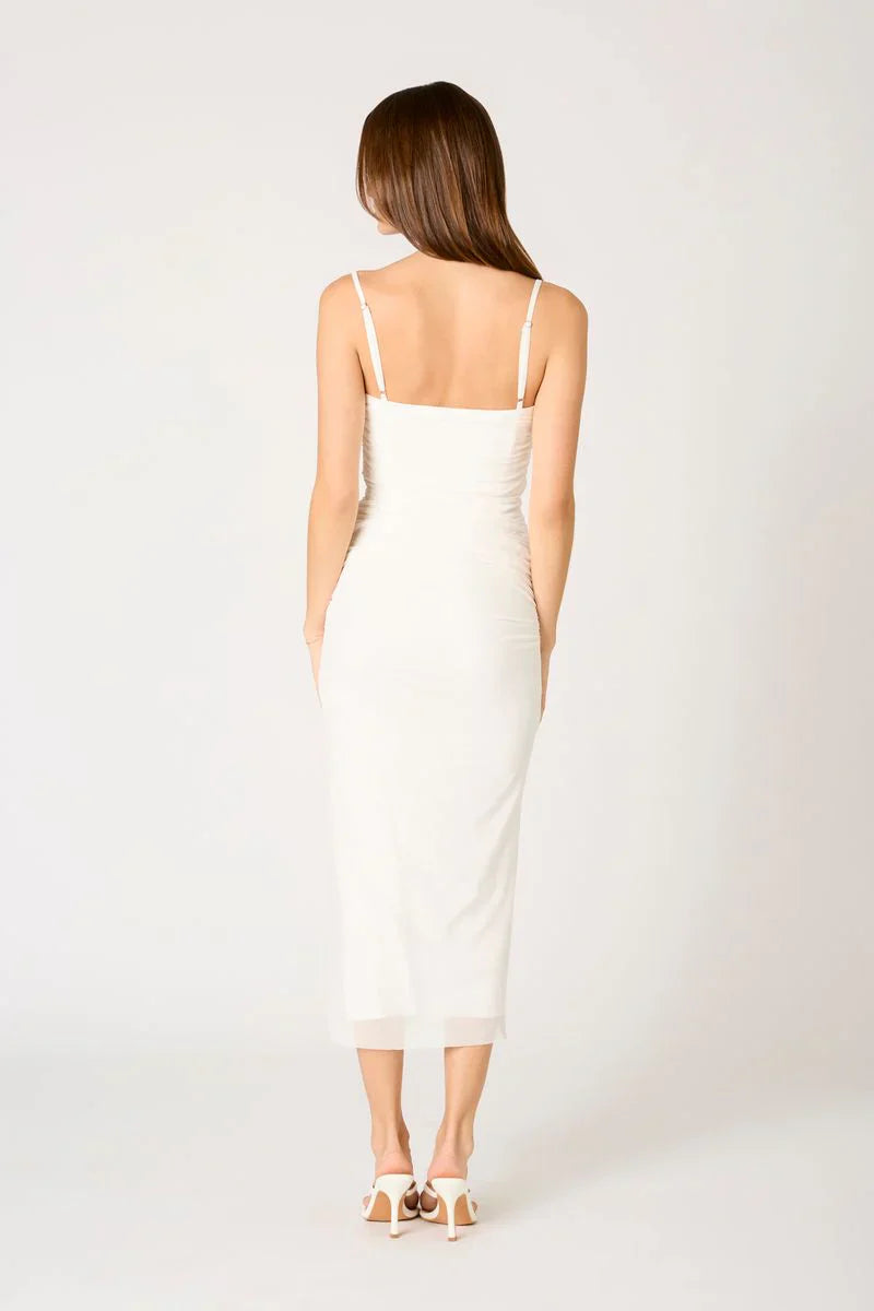 Corset Mesh Midi Dress
