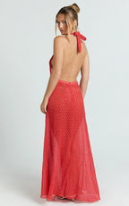 Lioness - District Maxi Dress - In Tomato Polka