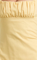 Welmina Mini Dress - Square Neck Front Placket Dress in Lemon
