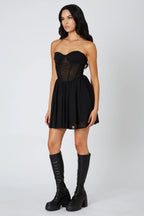 Corset Mesh Mini Dress