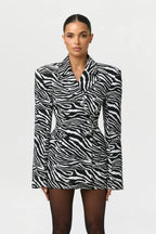 Suiting Zebra Jacquard Mini Skirt