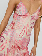 Taisie V-neck Mini Dress Paisley Multi