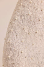 Kateproms Embellished Long Sleeve Backless Maxi Dress in White
