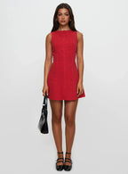 Dollie Linen Mini Dress Red