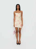 Mienna Cowl Neck Mini Dress Yellow / Pink Floral