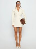 Wimbeldon Long Sleeve Mini Dress Cream