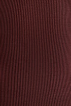 Ribbed Modal Crew Neck Top in Espresso