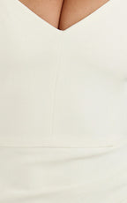 Skye Maxi Dress - V Shaped Neckline Short Sleeve Dress in White