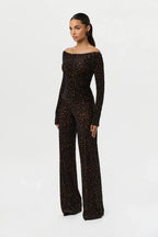 Burnout Wide-Leg Pant